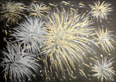 fireworks in pastel 